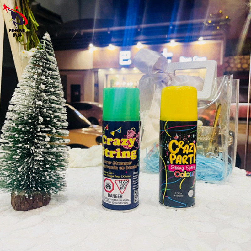 250ml Xịt chuỗi sinh nhật nhiều màu, Xịt tiệc Giáng sinh Crazy String