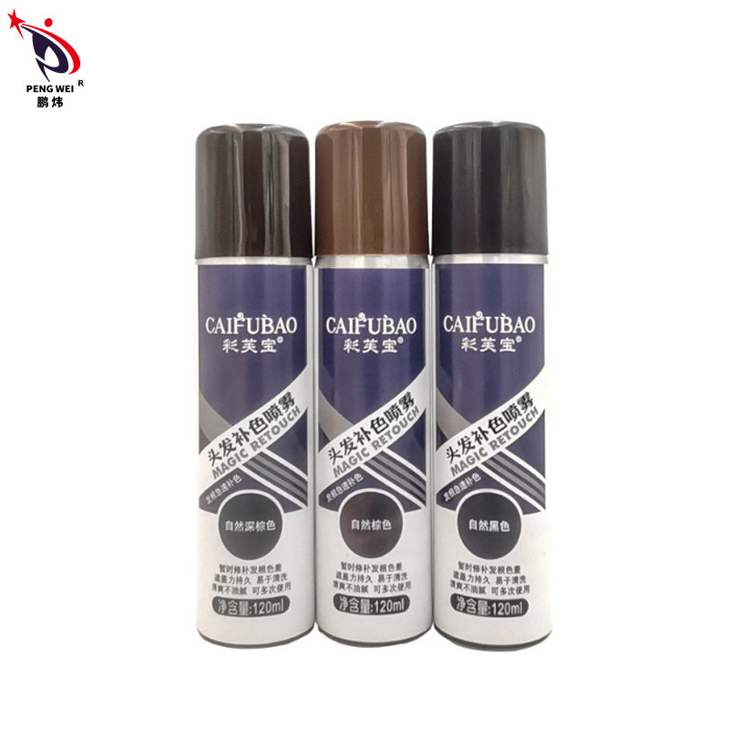 OEM ODM Đen Màu nâu đậm Màu tóc Xịt Xịt màu chân tóc tạm thời 40 * 140mm