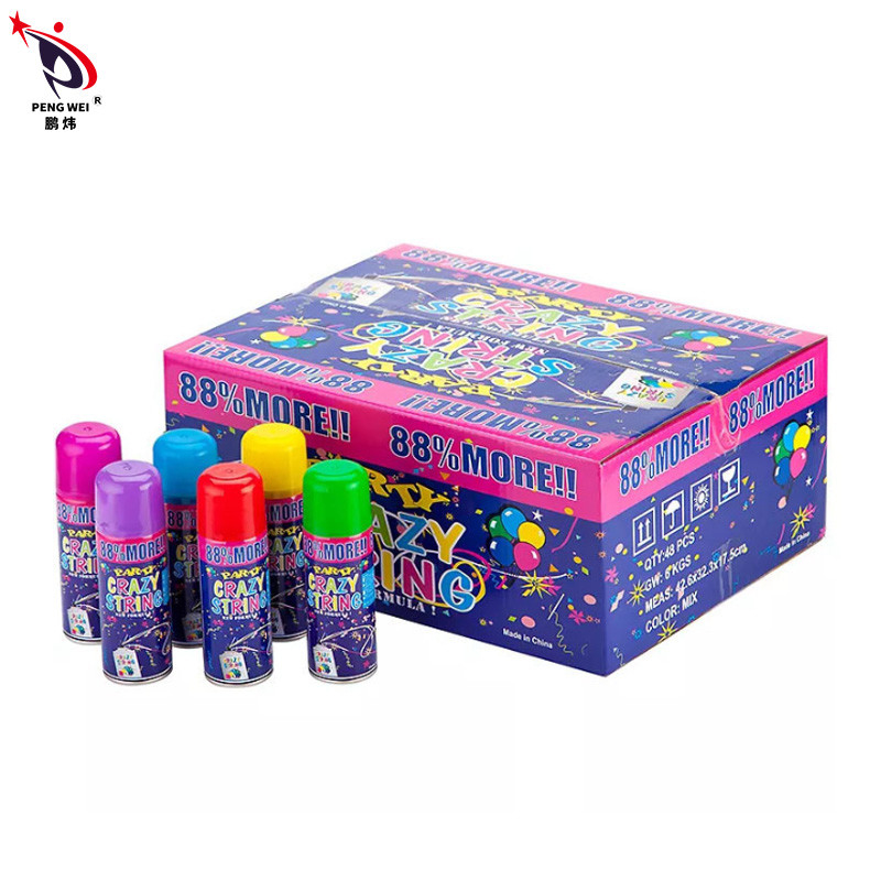 Năm mới Giáng sinh đầy màu sắc Crazy Ribbon Spray String Kích thước tùy chỉnh