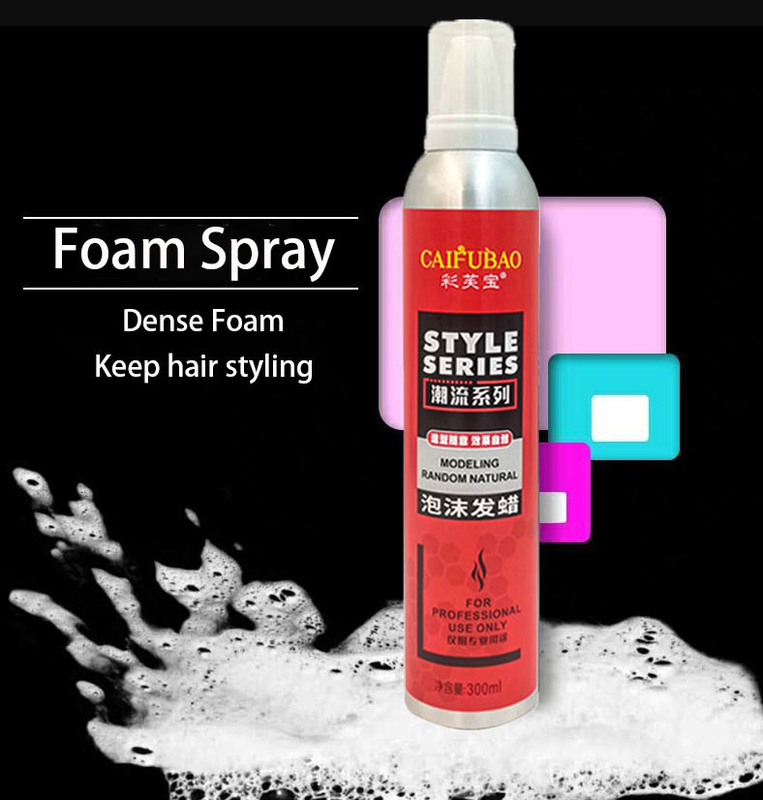 Keo xịt tóc khô nhanh tùy chỉnh Strong Hold Portable Barber Natural Styling Mousse 300ml