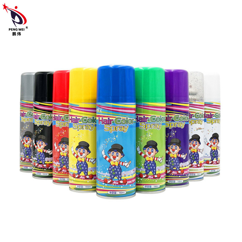 250ml Xịt màu tóc tạm thời dùng một lần Xịt tạo kiểu tóc Unisex Trang trí tiệc