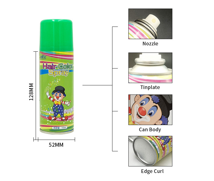 250ml Xịt màu tóc tạm thời dùng một lần Xịt tạo kiểu tóc Unisex Trang trí tiệc