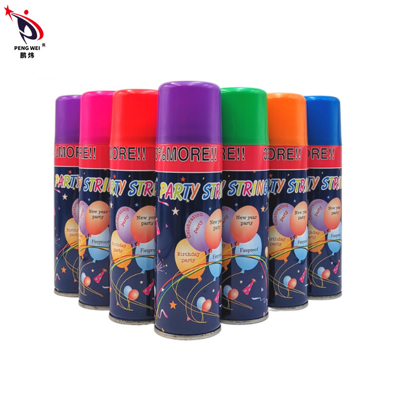 Không độc hại Silly String Spray Dễ dàng để làm sạch Màu sắc Giáng sinh Halloween Party Crazy String