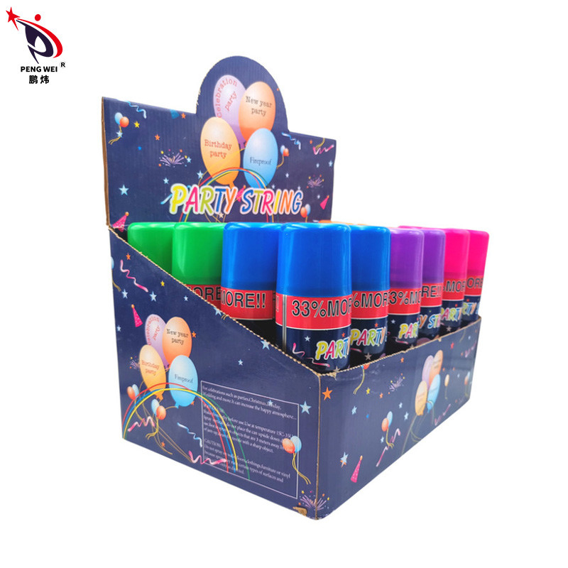 Không độc hại Silly String Spray Dễ dàng để làm sạch Màu sắc Giáng sinh Halloween Party Crazy String