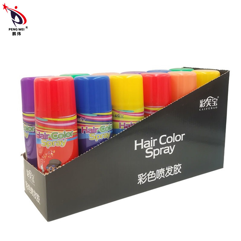 250ml Xịt màu tóc tạm thời dùng một lần Xịt tạo kiểu tóc Unisex Trang trí tiệc